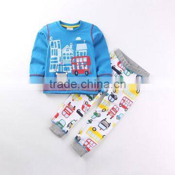 Wholesale 100% cotton spring autumn children pajamas set