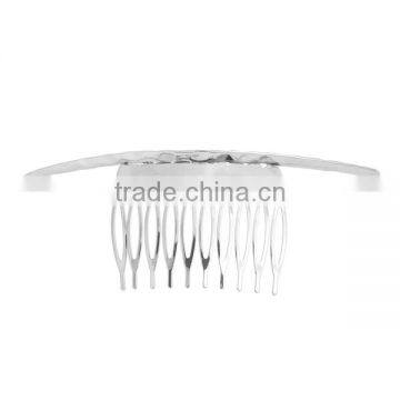 Hair Clips Findings Comb Silver Tone