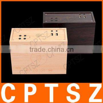 Portable Speaker Bluetooth USB4.0 Dual USB NFC Wooden Bluetooth Speaker Wriess Charging Bluetooth Speaker photo-3