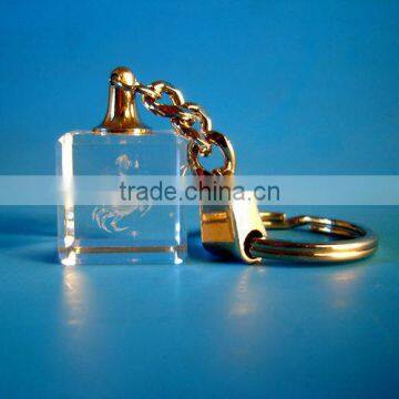 Best Design 3d laser Crystal Keychain Crab