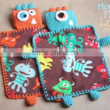 crochet kits patten monster fleece lovey blankets