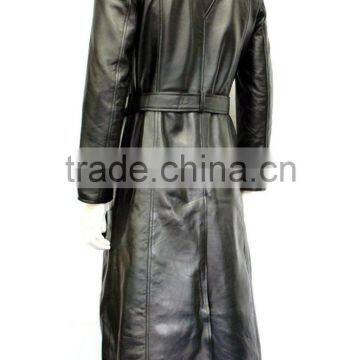 Men Leather Long Coat photo-6
