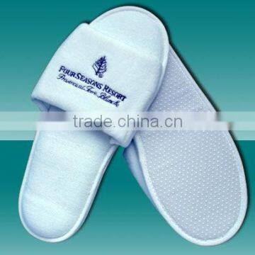 Cotton velour slipper, EVA sole slipper, hotel slipper, hotel amenity, travel slipper, disposable slipper, promotional slipper