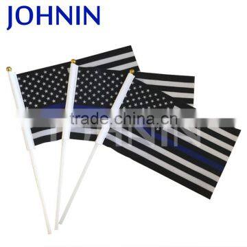 Promotional Silk Screen Printing Election Use All Countries Hand held Flag Waving With Plastic Pole