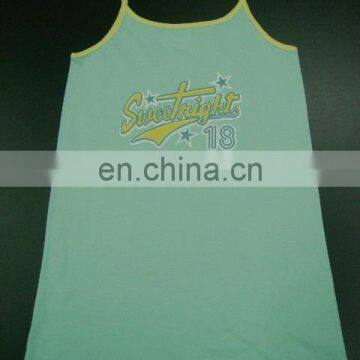 100% Cotton Ladies Tank top with Chest Prints.