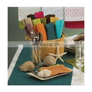 100% pure linen solid color kitchen hand towel with hemstitch for wholesale/promotion/restaurant/cafe/bar