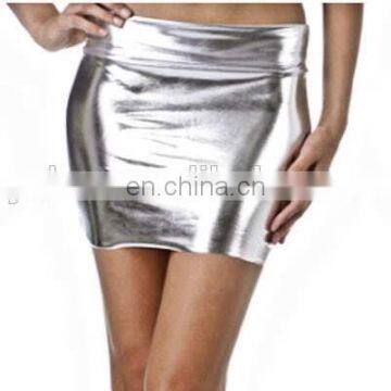 Hot Girls in Micro Mini Skirts LEOPARD ANIMAL SHINY METALLIC LIQUID LASER CUT SOLID CLUB SEXY Skirt OEM Cheap Price photo-4