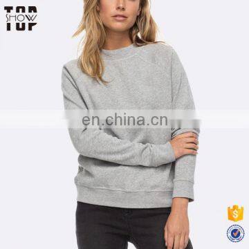 OEM manufacture classic raglan sleeve crewneck wholesale women sweatshirt