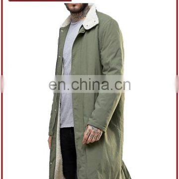 Factory OEM 100% Nylon Mens Trench Coat With Sherpa Lining