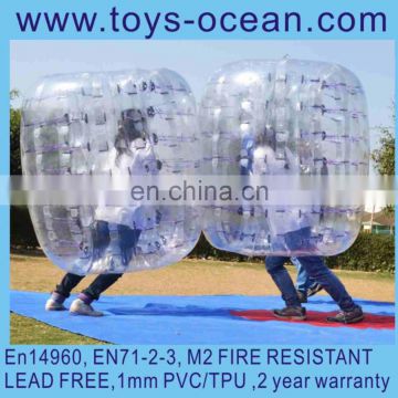 clear inflatable human body belly bumper ball 1mm PVC