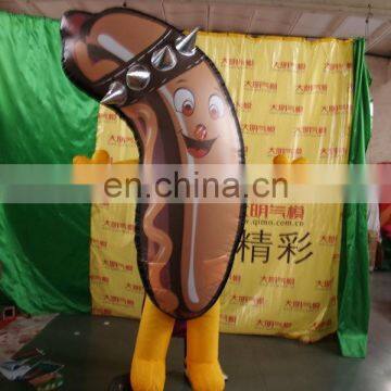 new style popular inflatable costumes walking mascotof sausage for advertising