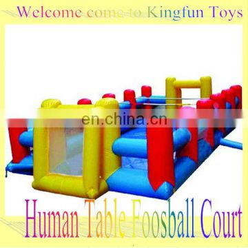 Guangzhou inflatable human foosball court/human soccer yard