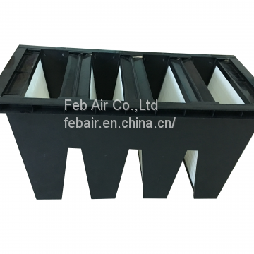 V-bank Secondary Filter, Fiberglass v bank filter, F6 F7 F8 F9 Secondary Filter