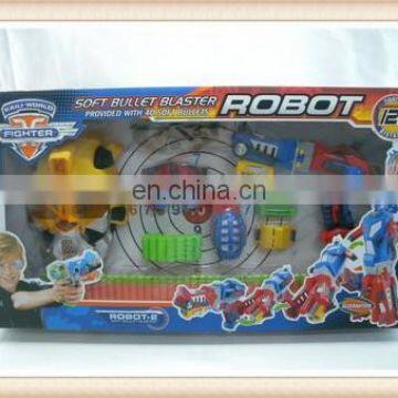 boy plastic transformable robot toy eva soft bullet gun toy