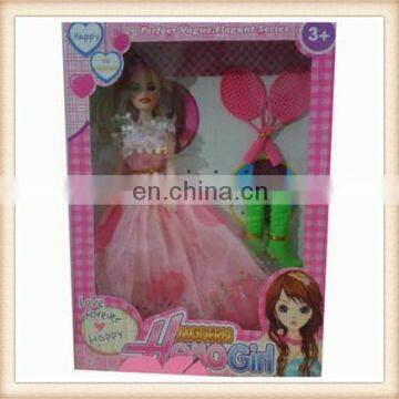 11' plastic little girl love doll toy