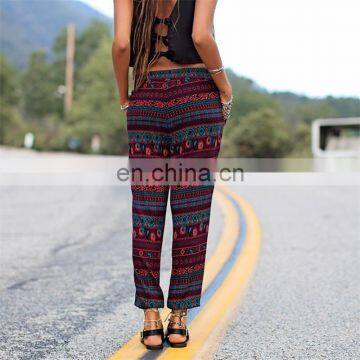 2015 Latest European Fashion Floral Printed Straight-leg Pants Beach Leisure Women Pants photo-3