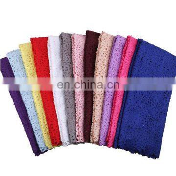 Wholesale 100% cotton lace fabric with hand made stone and beads L170728004