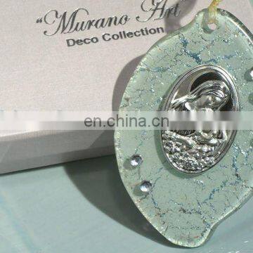 Murano Crackled White Glass Icon