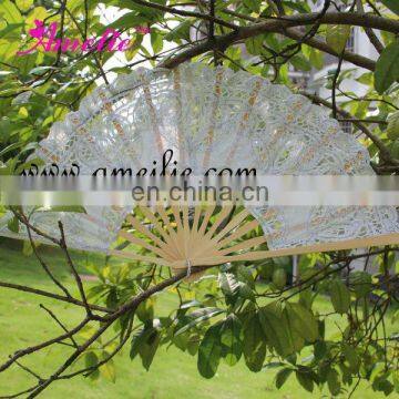 Event Large Silver Lace Hand Fan