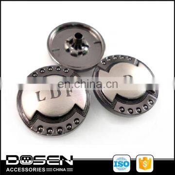 2 Colored Shiny Cap Dots Custom Letters Logo Metal Snap Button Snap Fastener Press On Studs Button for Jacket Coat Shirt 15mm