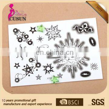 Custom Long Lasting Sun Moon Body Temporary Tattoo Sticker for Adults photo-4