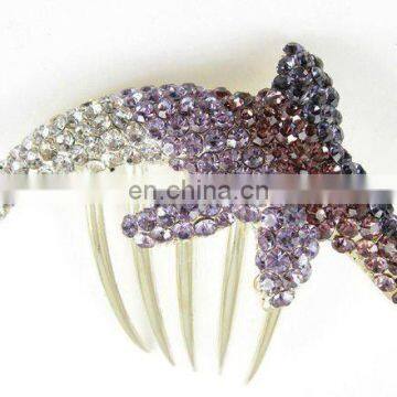 2013 newest fashion alloy rhinestone hair comb fork