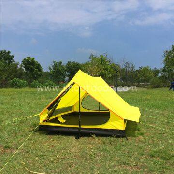 Backpacker 2 Man Tent Yellow Lightweight Camping Tent For Mountaineerings