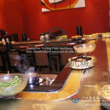 Customized restaurant stainless steel buffet hot pot conveyor belt system