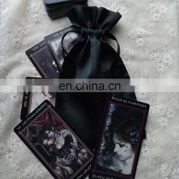 Unique black satin tarot card game bag for kids gift