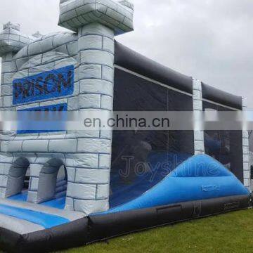 Closed In Inflatable Prison Break Bounce House Obstacle Course Challenge Sport Game photo-2