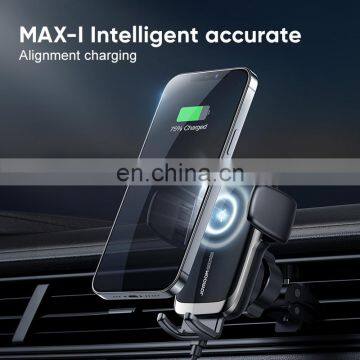JOYROOM ZS248 FCC CE Qi Self-Aligning Coil Car Charger Mobile Mount Dashboard Qi 15W Wireless Fast Charging Car Phone Holder