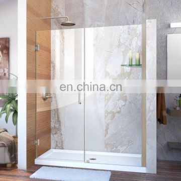 Factory wholeselling simple frameless glass  shower room with hinge