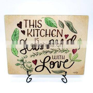 Eco-friendly Tempered Glass Cutting Boards Glass Worktop Savers