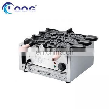 Japanese Style Ice Cream Fish Shaped Waffle Cone Maker Commercial Electric Nonstick Open Mouth Taiyaki Maker