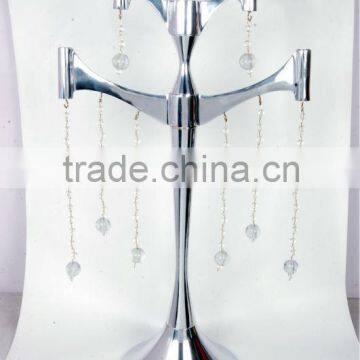 Crystal Hanging Silver Candelabra