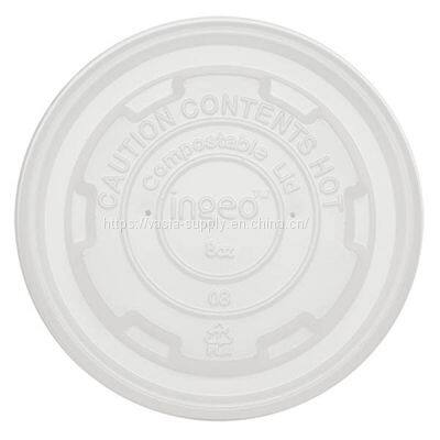 Compostable Flat CPLA Lid to fit 12-32oz Soup Container 115mm Diameter-Disposable Flat CPLA lid