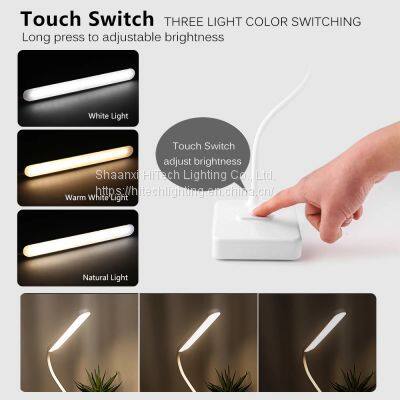 LED Desk Lamp 3 Mode Color Lighting Adjustabale Brightness Rechargeable USB LED Reading Lamp Eye Protection Study Light photo-2