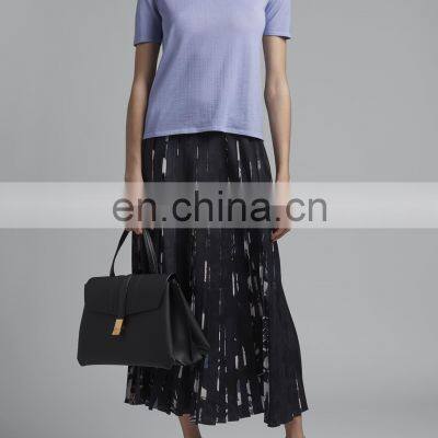 Women Summer Short Sleeve Silk Cashmere Blended Knitted T-Shit photo-2
