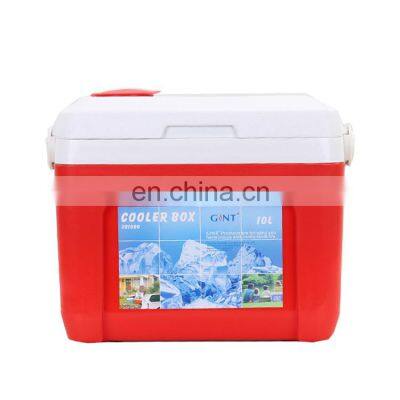 Outdoor red ice box plastic small portable cooler box with small lid