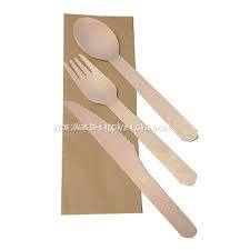 FSC certified disposable wood cutlery disposable dinnerware wooden cutlery set biodegradable spoons knives