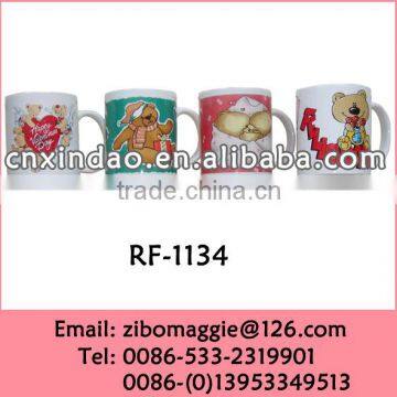 Personalized Can Shape Valentine's Print Promotion Milk Ceramic Mugs with Good Quality