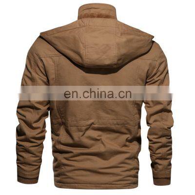 2021 Cross-border Amazon Eaby Wish Plus Velvet Thick Mid-length Washed Cotton Large Size Loose Coat Jacket Cotton Jacket