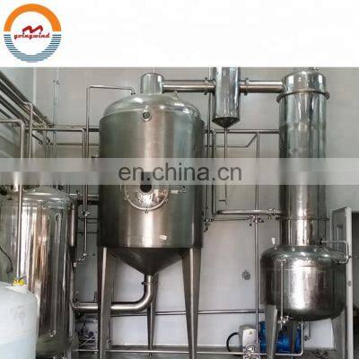 Automatic SS304 stainless steel single effect alcohol recovery concentrator/concentration tank cheap price for sale