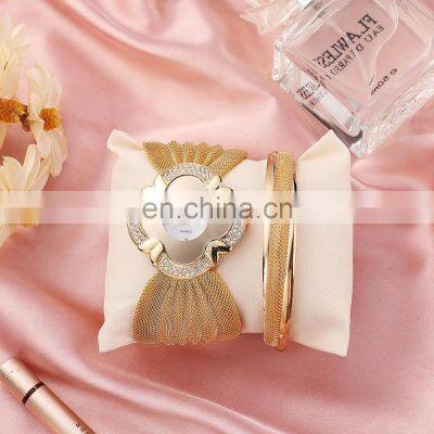 BAOHE JA002-A 2pc Women Quartz Watch Fashion Luxury Brand Diamond Butterfly Gold Watch For Women photo-2