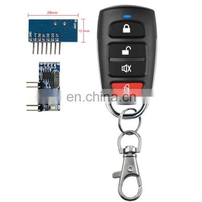 433MHZ learning code4key remote control + RF receiving module