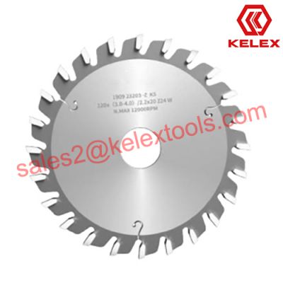 Conical scoring saw blades