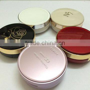 elegant round with mirror customized air cushion compact powder