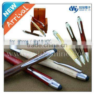 ipad wooden touch pen logo 2014 promotion pen