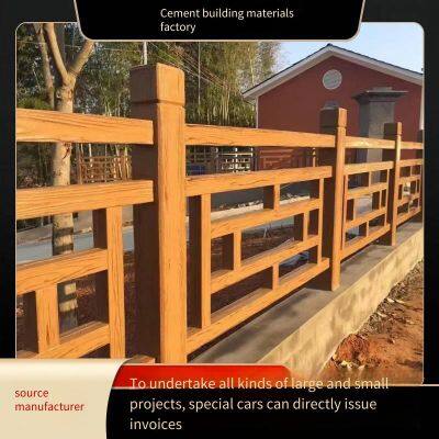 Имитация деревянных ограждений из бетона для речных туристических зон, предварительно изготовленные бетонные поручни с имитацией коры, имитация каменных и имитация бамбуковых забора для горных троп