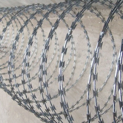 Hot-dip Galvanized Razor Wire, BTO-12, CBT-65, Safety Razor Wire, Rust-proof, 0.5mm Blade Thickness, Fence Roll
